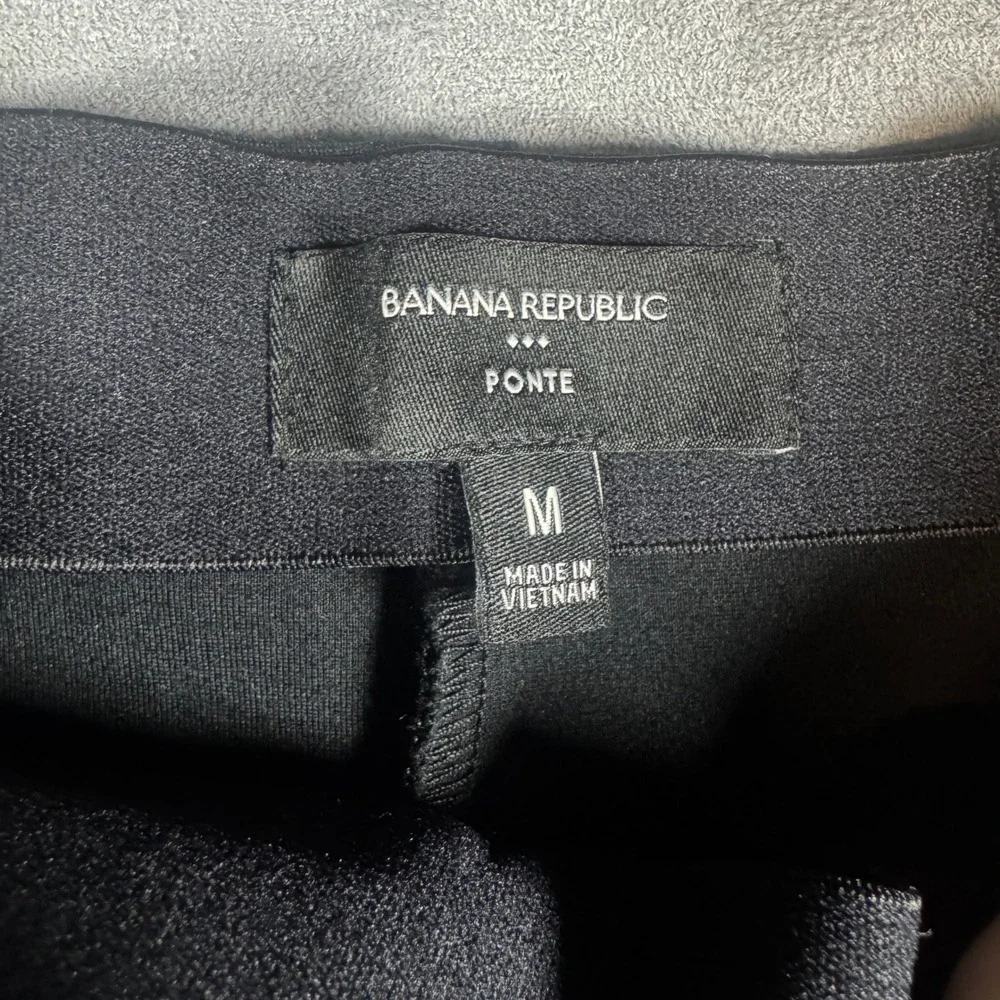 Banana Republic Ponte‎ Knit Ski Pant Womens M Black High Rise Stretch Work Pants
